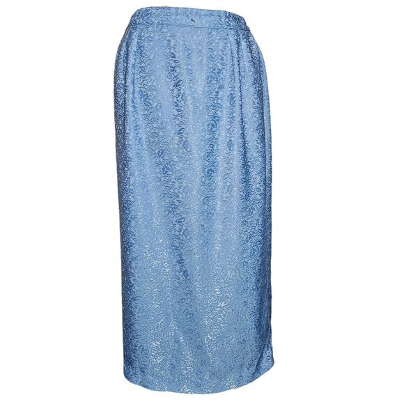 Sarah Elizabeth Vintage Blue Midi Skirt Size 8 - Picture 1 of 3